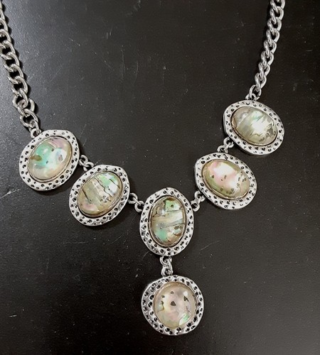 Vintage necklace abalone - necklace,