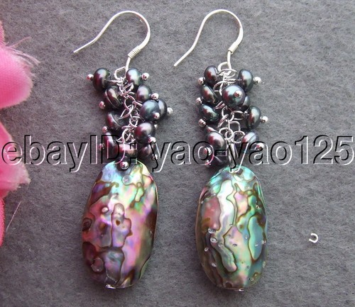 Black pearl abalone shell - black,