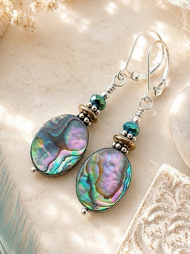 Abalone shell earrings 925 - abalone,